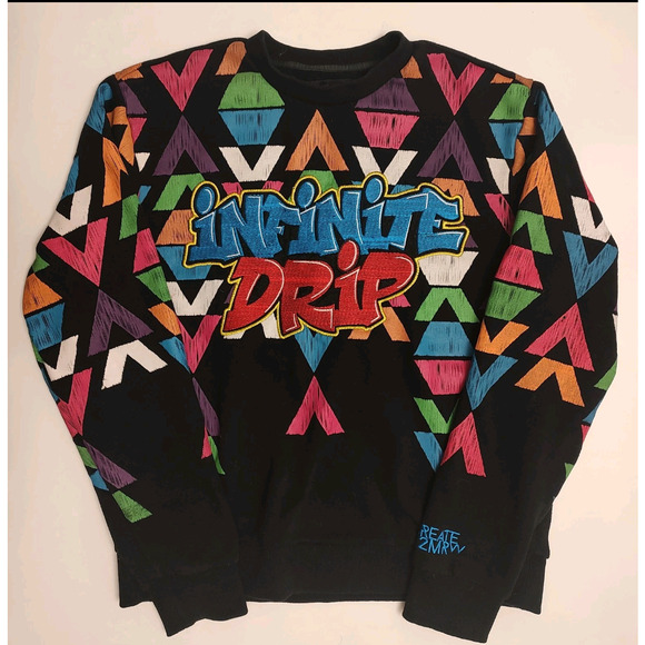 CREATE 2MRW Infinite Drip Sweater Large Pull-over Long Sleeves Flaw READ - Picture 1 of 6